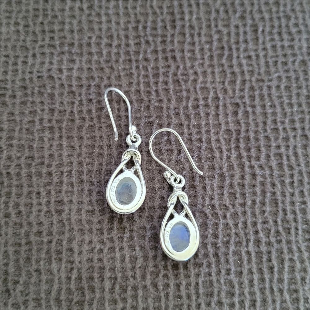 Shivam Silver Moonstone🌙 Earrings - Picture 5 of 14